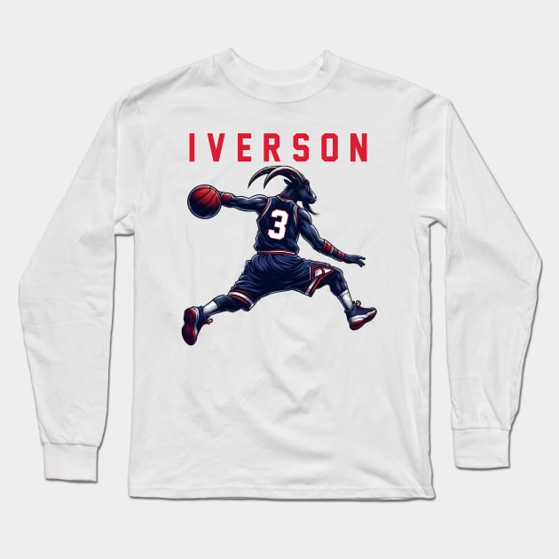 Goated Allen Inverson Philadelphia 76ers Long Sleeve T-Shirt by DarkWave